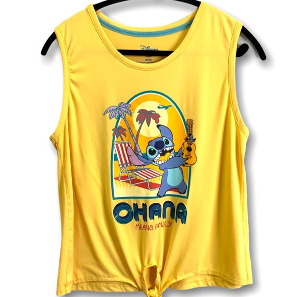 DISNEY ‘OHANA MEANS FAMILY’ YELLOW SLEEVELESS TOP